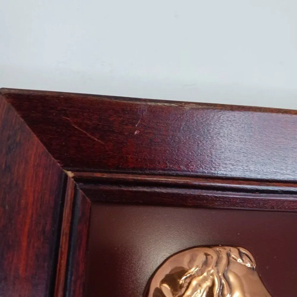 Vintage Metal Victorian Style Small Men Bust in Frame